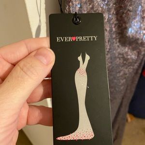 Ever Pretty silver backless formal dress